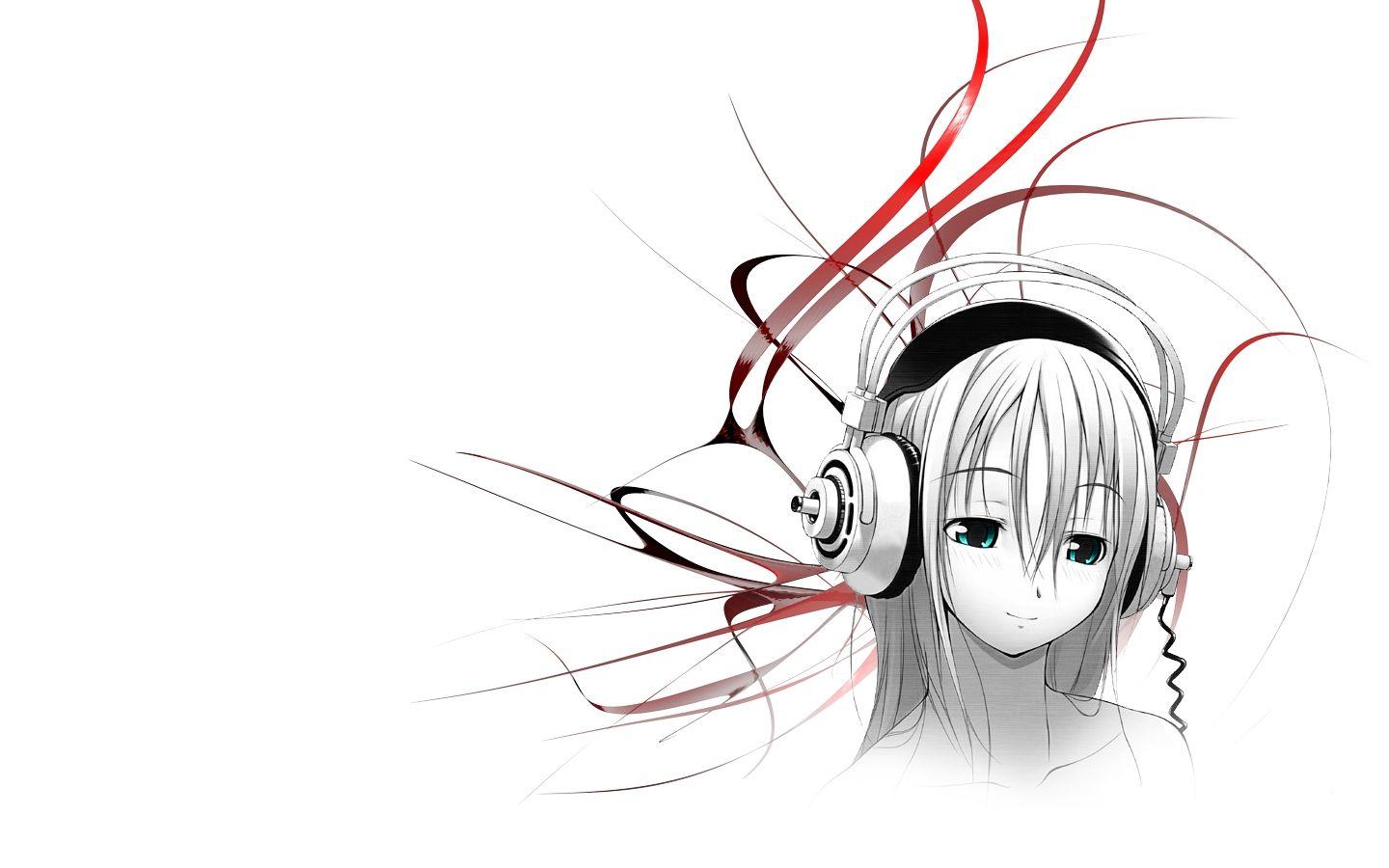 1440x900 Girl With Headphones Wallpaperx900