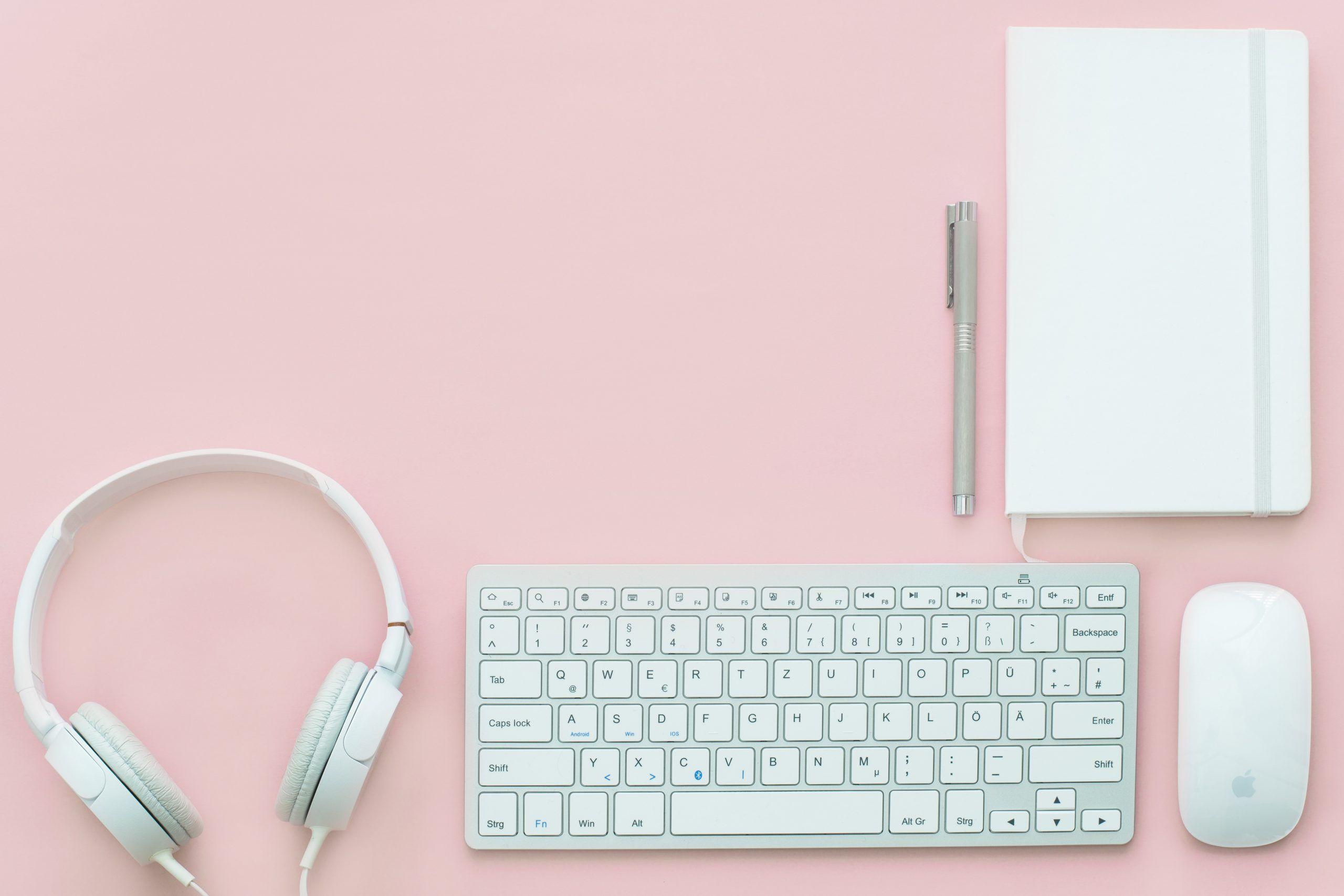2560x1707 Minimalist Wallpaper • Mouse beside of Magic Keyboard and headphones • Wallpaper For You The Best Wallpaper For Desktop & Mobile