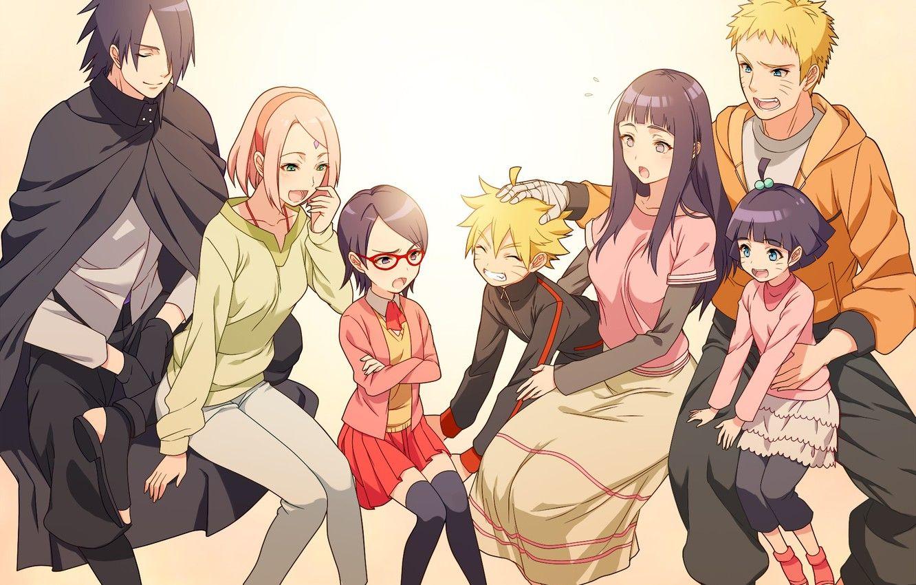 1332x850 Wallpaper joy, children, girls, anime, art, glasses, naruto, guys, naruto, pair, uchiha sasuke, family, Uzumaki naruto, haruno sakura, hyuuga hinata, uzumaki Naruto image for desktop, section сёнэн