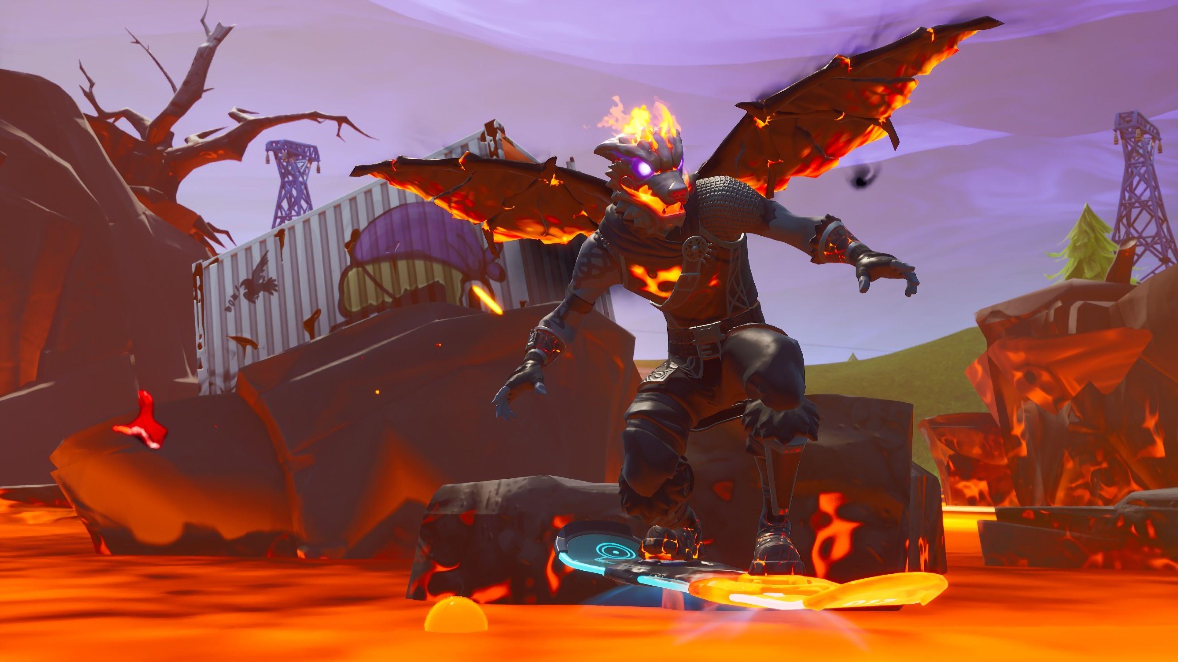 3840x2160 Fortnite Lava Molten Battle Hound 4K Wallpaper