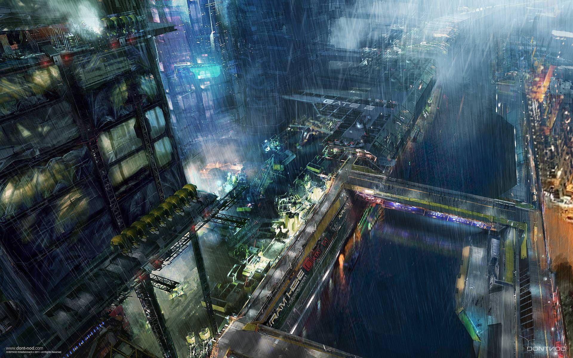 1920x1200 Cyberpunk Desktop Background. Futuristic city, Cyberpunk, Sci fi wallpaper