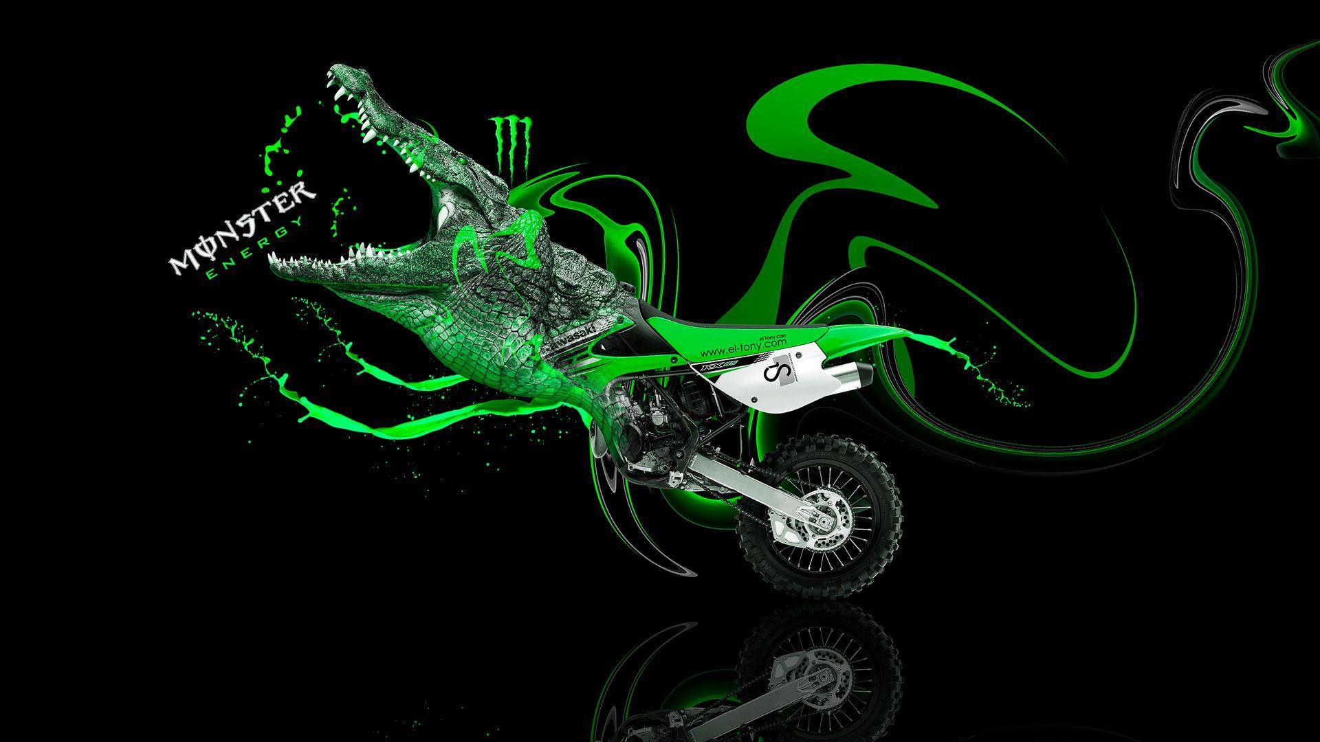 Download Thrilling Action with a Monster Dirt Bike Wallpaper  Wallpapers com