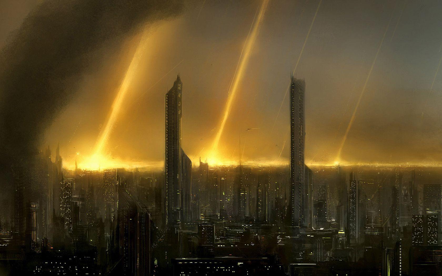 1680x1050 Dystopian City Wallpaper