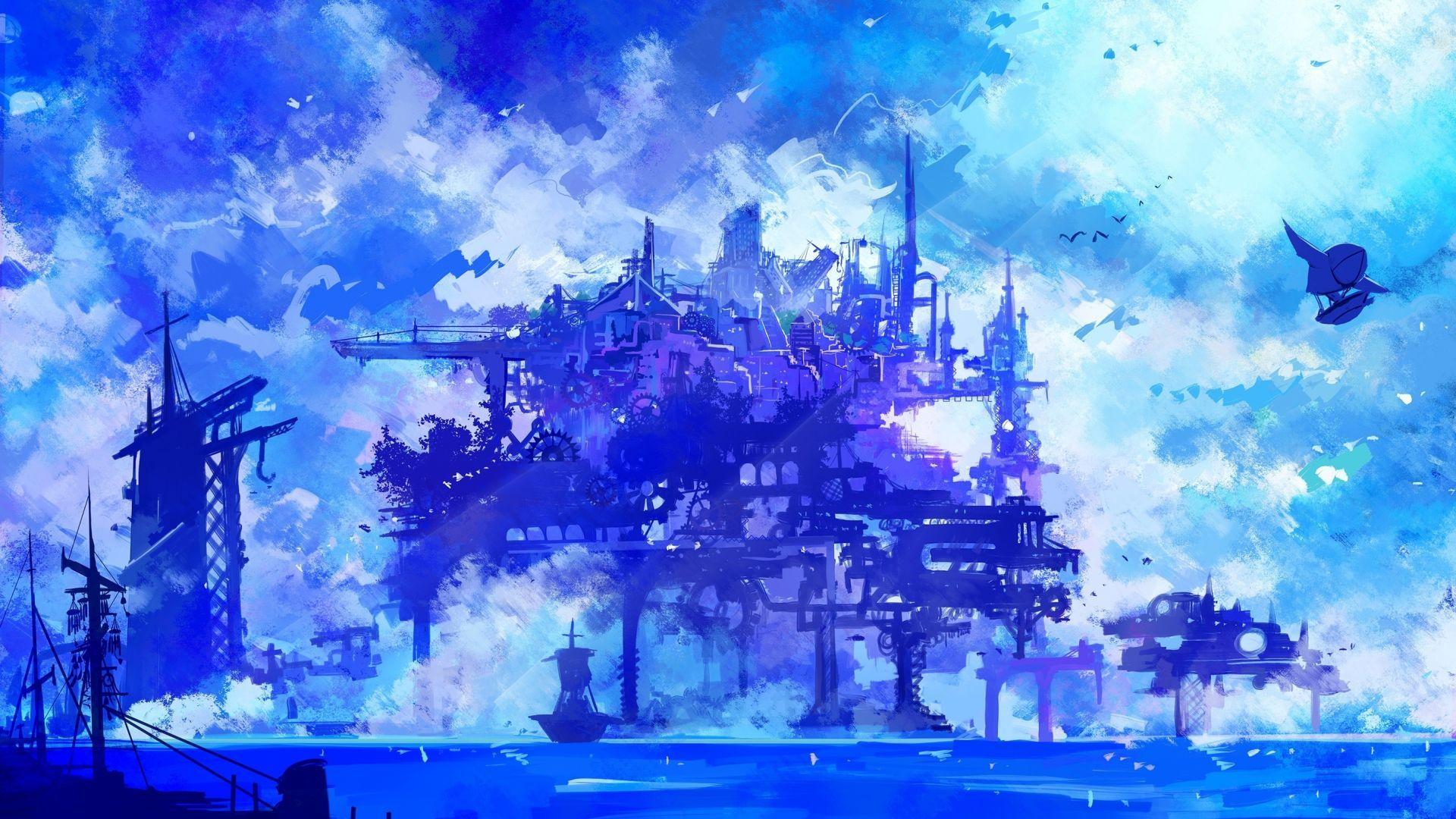 anime landscape wallpaper cyberpunk