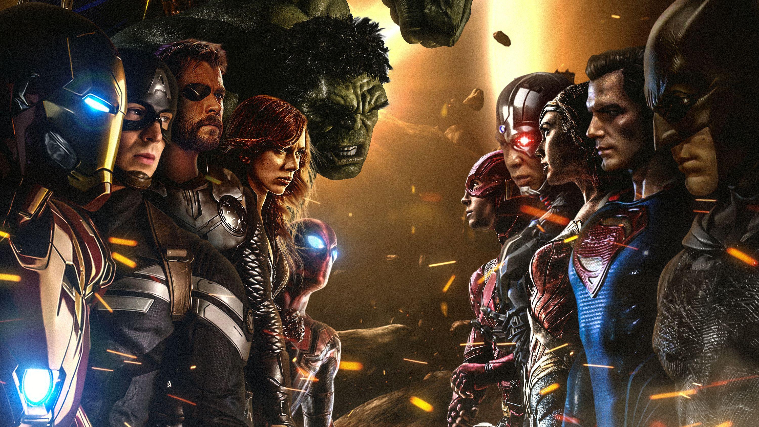 3000x1688 Avengers vs Justice League Wallpaper .hdwallpaper.in