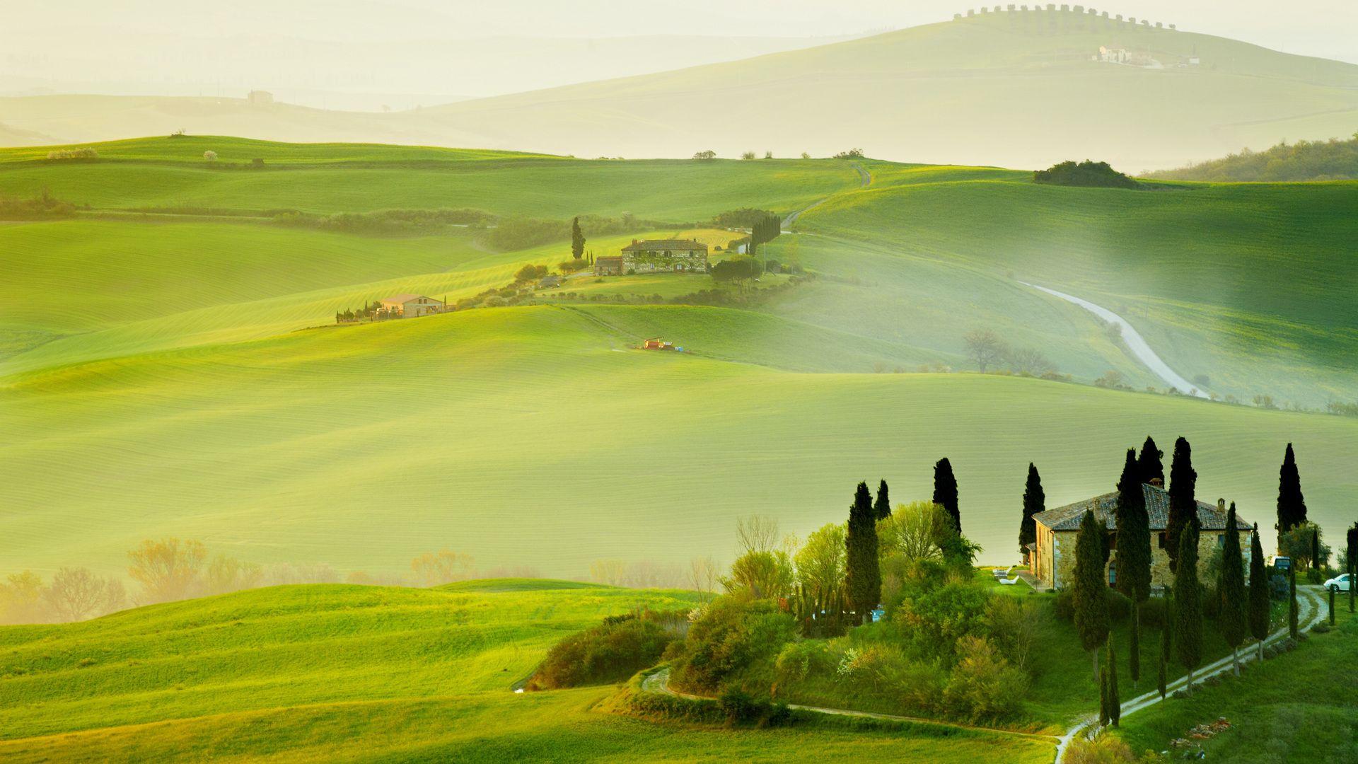 1920x1080 tuscany, landscape, italy, countryside, trees, summer, sky, nature, san quirico_orcia desktop wallpaper 5761