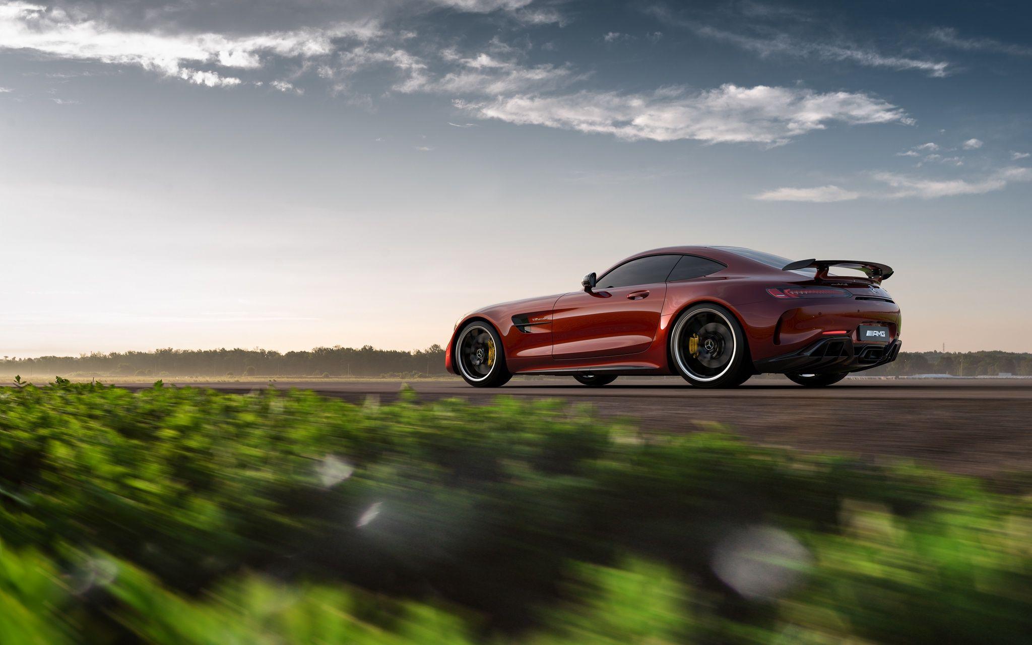 2048x1280 Mercedes AMG GT R, Red, SportCar. SupeСar, Speed Wallpaper