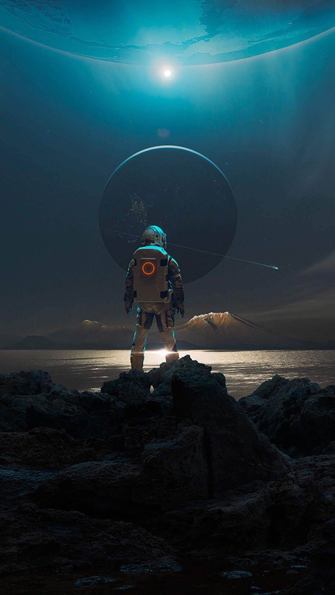 1080x1920 Awestruck Astronaut. iPhone X Wallpaper X Wallpaper HD
