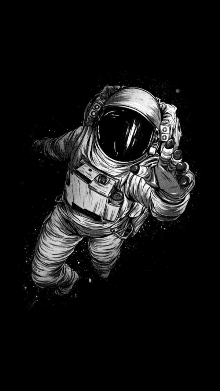 720x1280 Astronaut in black wallpaper