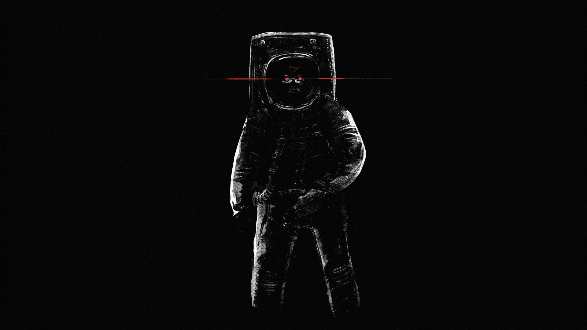 1920x1080 Dark Astronaut Wallpaper Phone