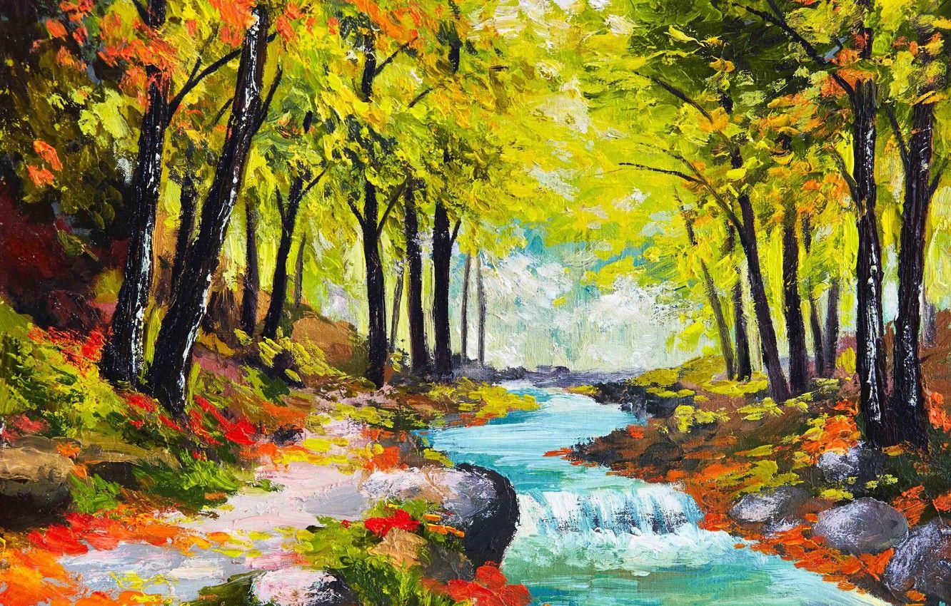 1332x850 Nature Painting Wallpaper Art. Full HD Wallpaper