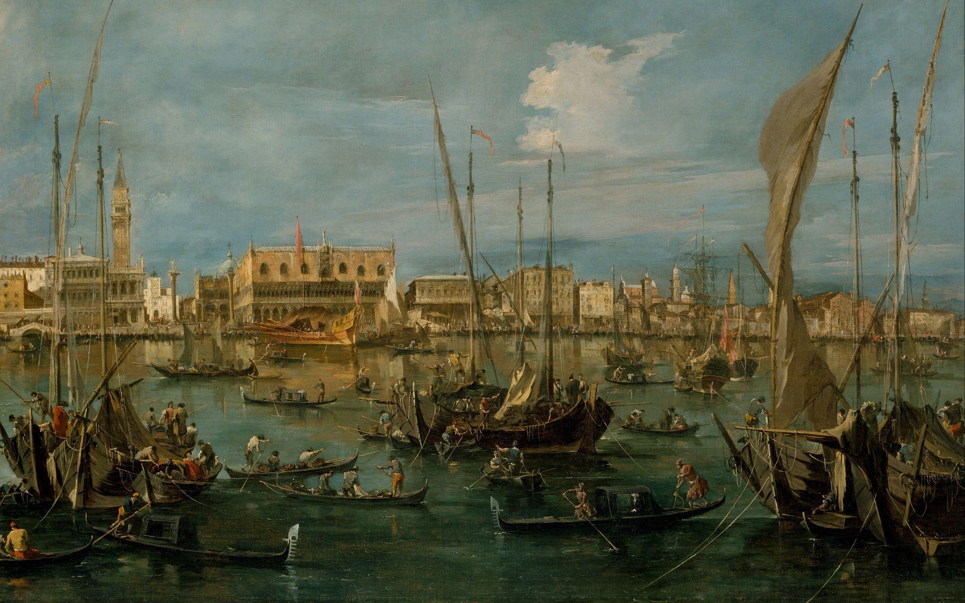 1920x1200 Download wallpaper 1920x1200 francesco guardi, venice from the bacino di san marco, oil, canvas, baroque widescreen 16:10 HD background