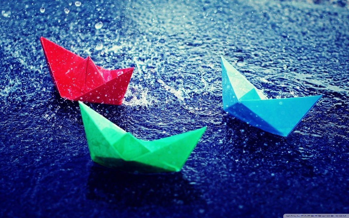 1152x720 Paper Boats Rain wallpaperx720