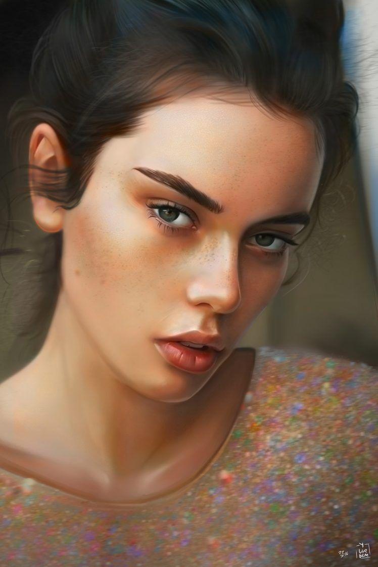 748x1122 yasar vurdem reflesh, Girl, Woman, Fantasy, Art, Face, Beautiful Wallpaper HD / Desktop and Mobile Background