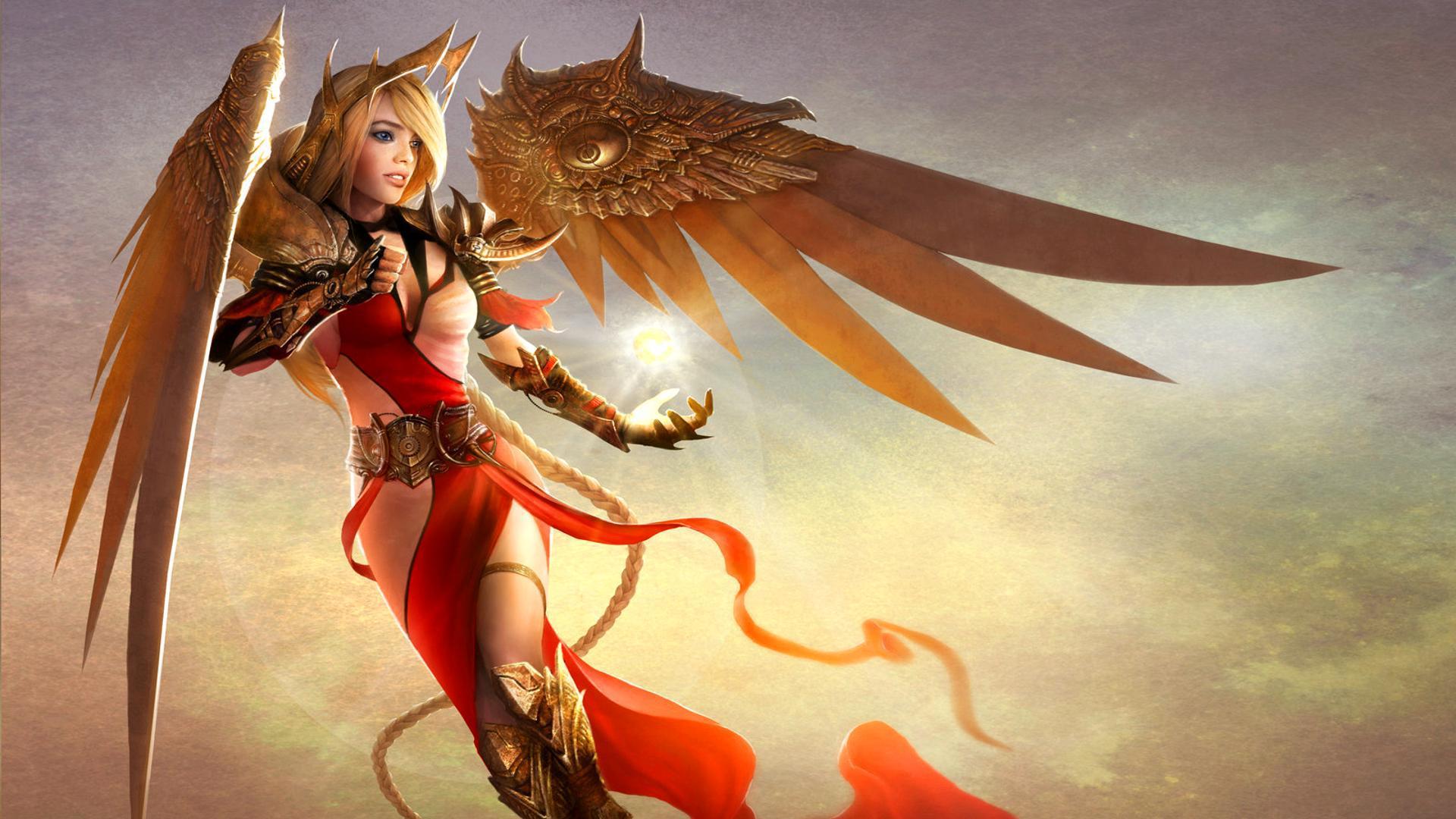 1920x1080 Angel Sorceress HD desktop wallpaper : Widescreen : High Definition