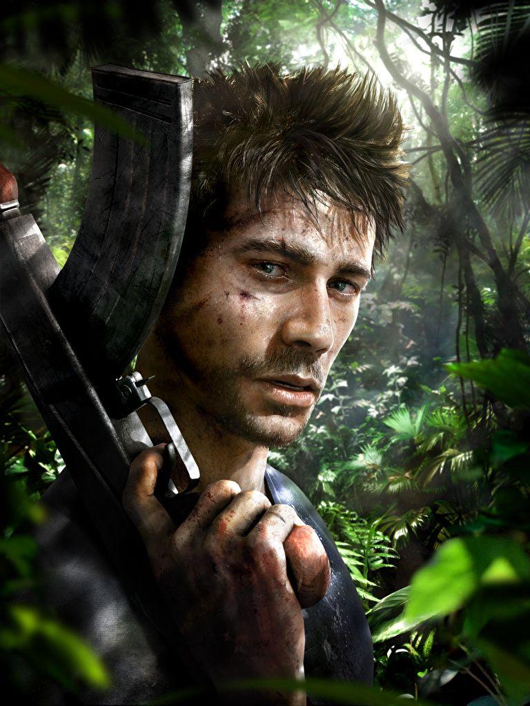 768x1024 Wallpaper Far Cry 3 Man Assault rifle Games Head Glance