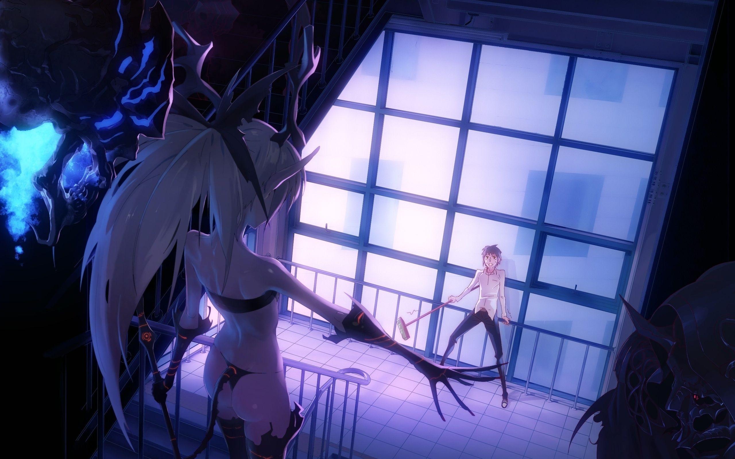 2560x1600 monster, the demon, anime, tail, guy, girl, ladic, art