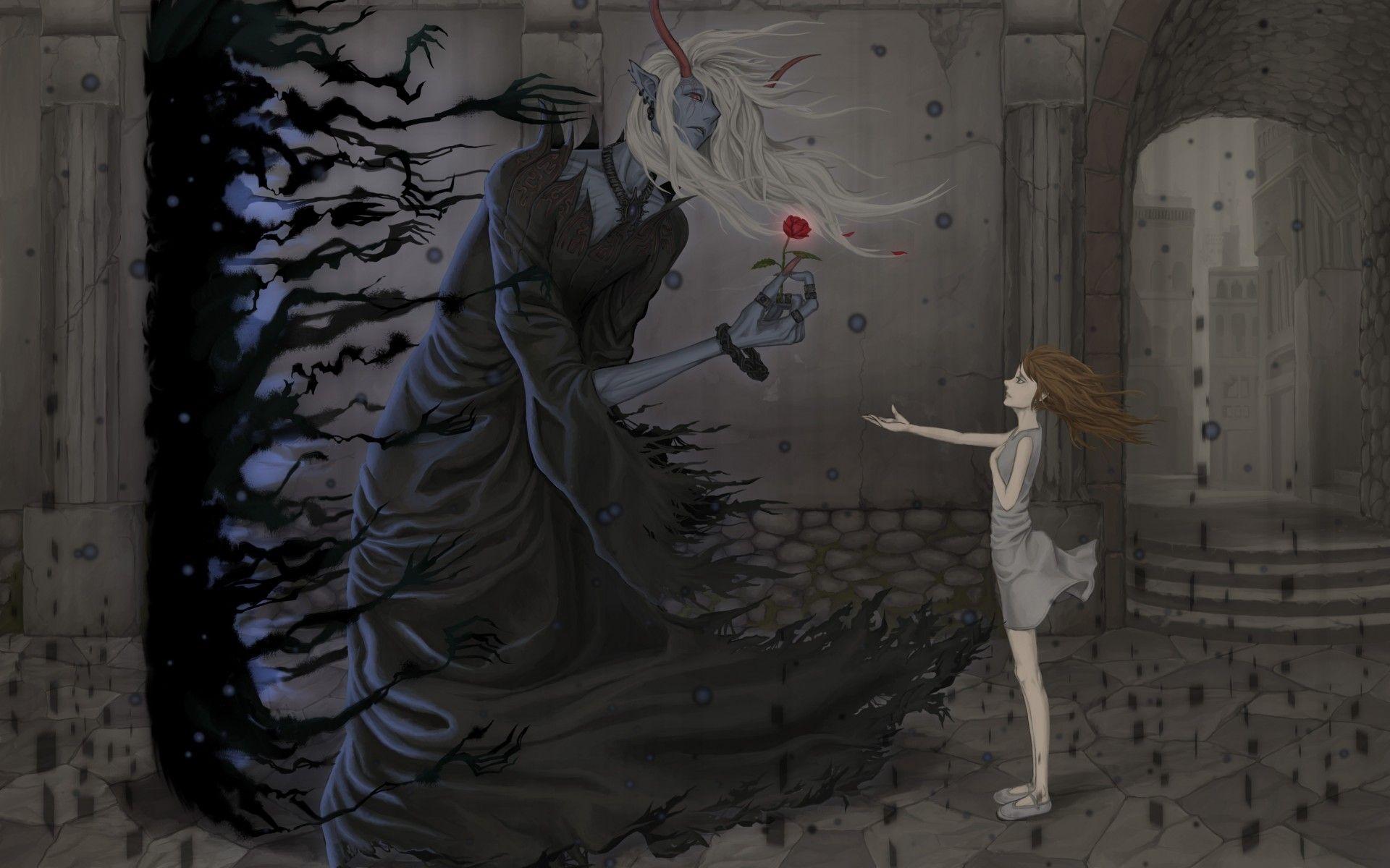 1920x1200 original, Anime, Dark, Fantasy, Demon, Girl Wallpaper HD / Desktop and Mobile Background