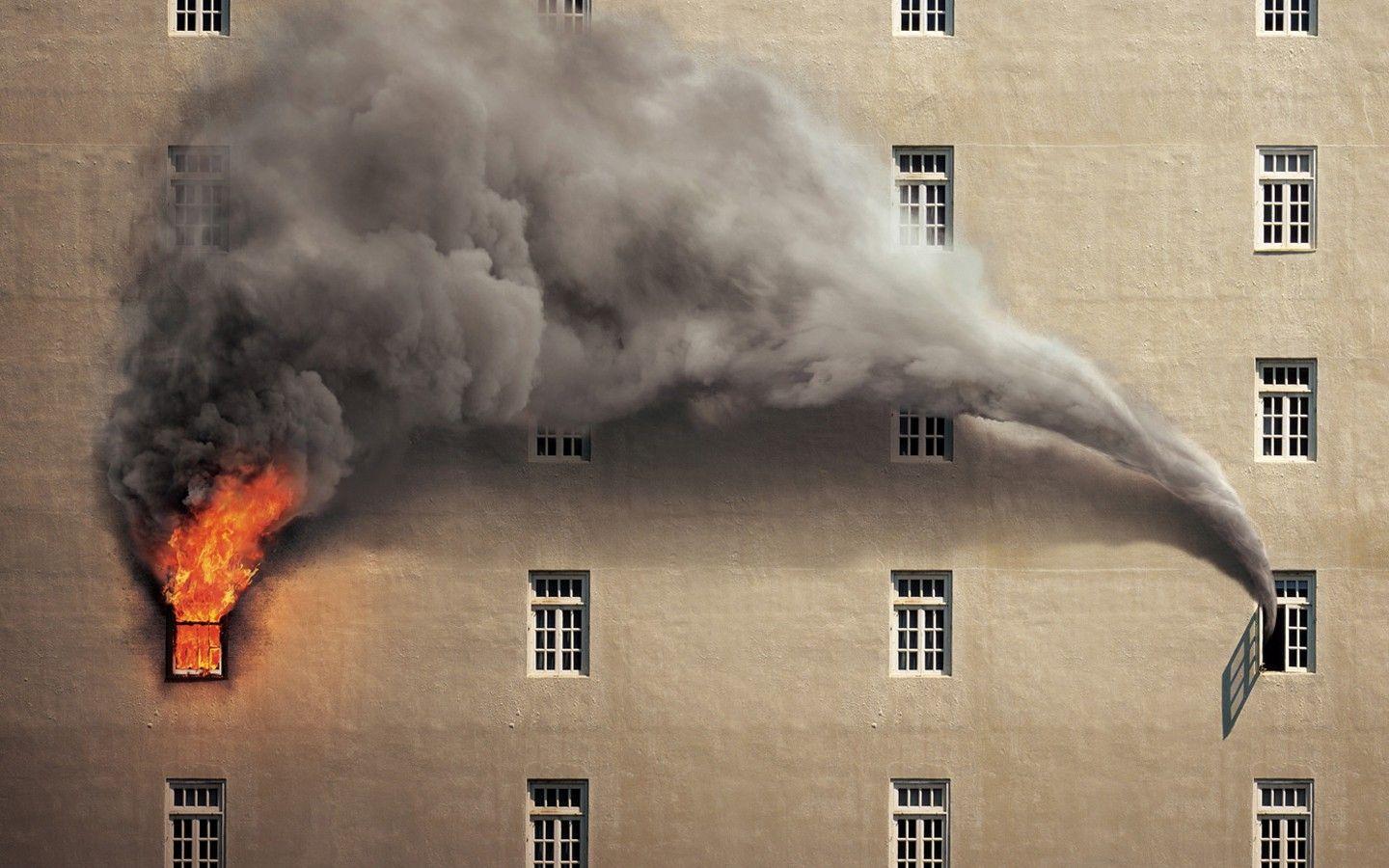 1440x900 burning, Fire, Smoke, Building Wallpaper HD / Desktop and Mobile Background