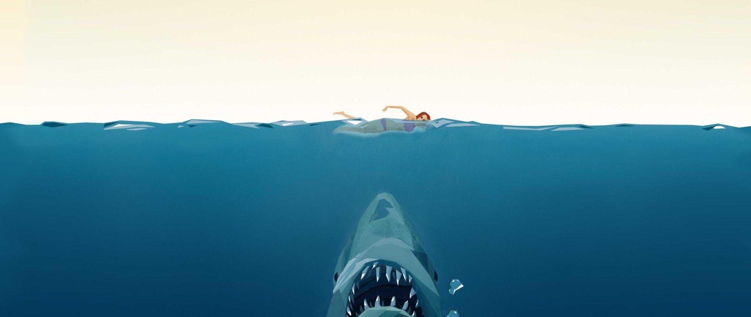 2560x1080 Shark Minimalism Art 2560x1080 Resolution HD 4k Wallpaper, Image, Background, Photo and Picture