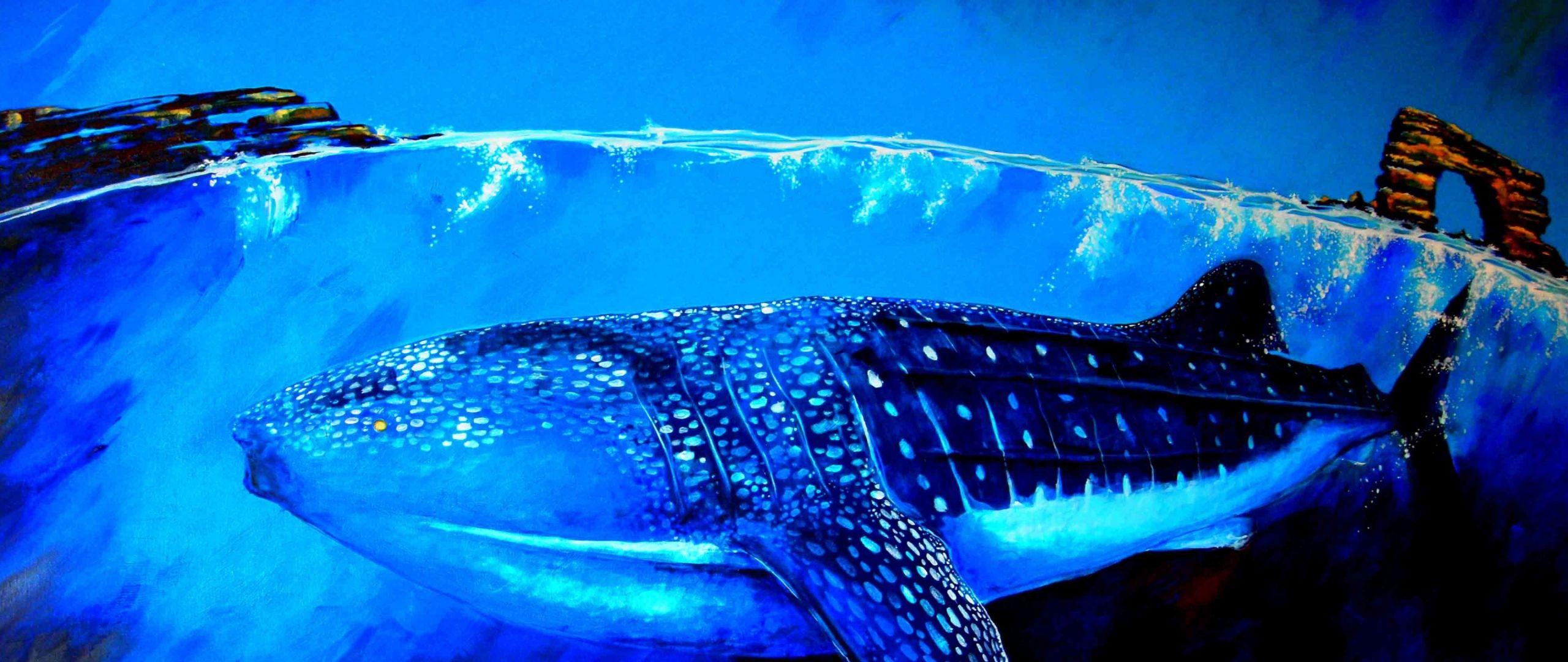 2560x1080 Download Whale Shark, underwater, art Dual Wide display 1080p wallpaper 2560x1080