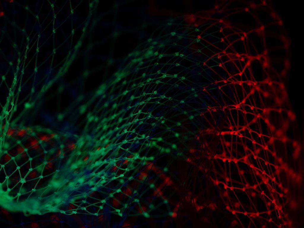 1024x768 Download wallpaper 1024x768 grid, plexus, green, red standard 4:3 HD background