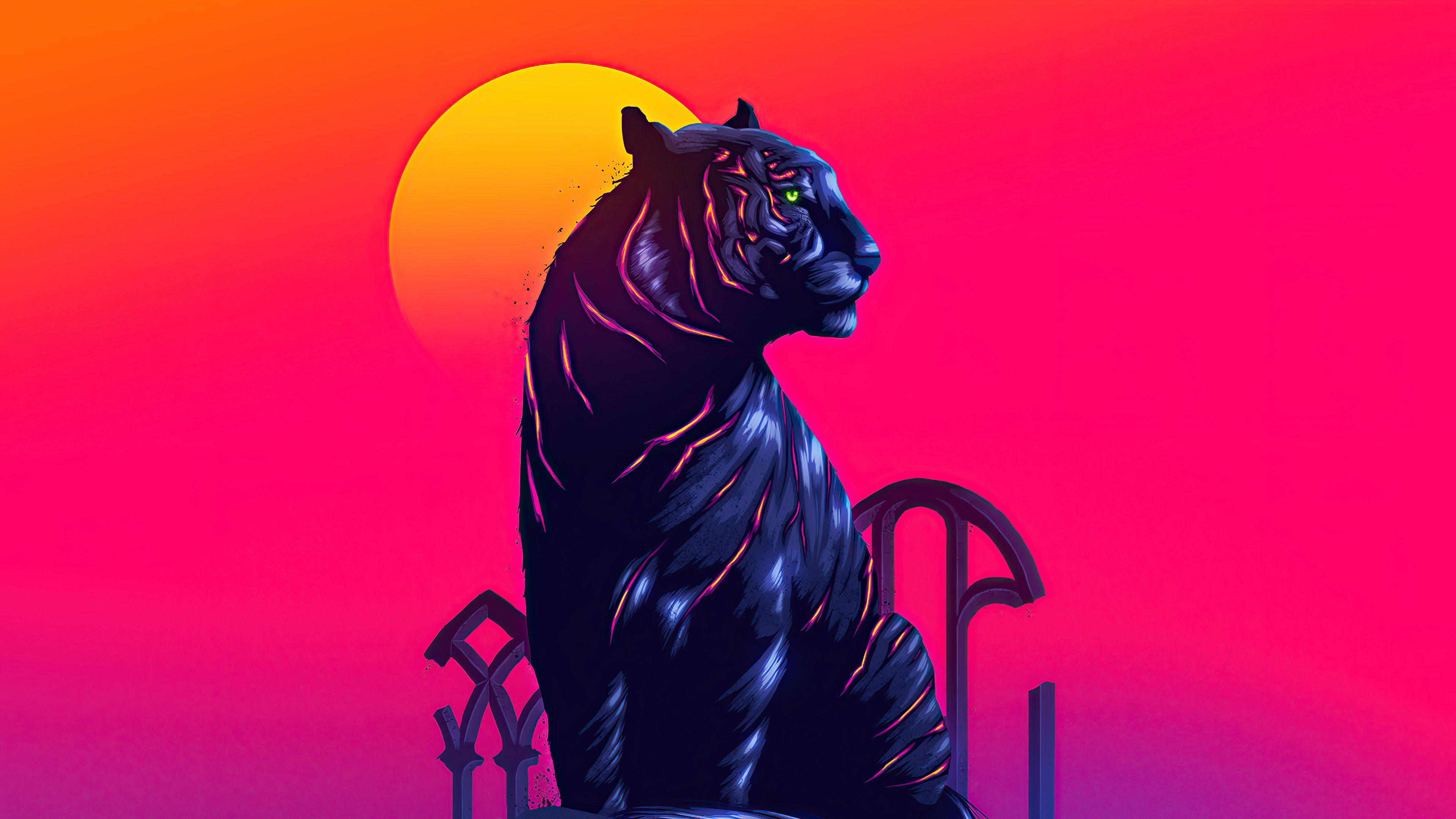 3840x2160 Tiger Neon 4k 1400x900 Resolution HD 4k Wallpaper, Image, Background, Photo and Picture