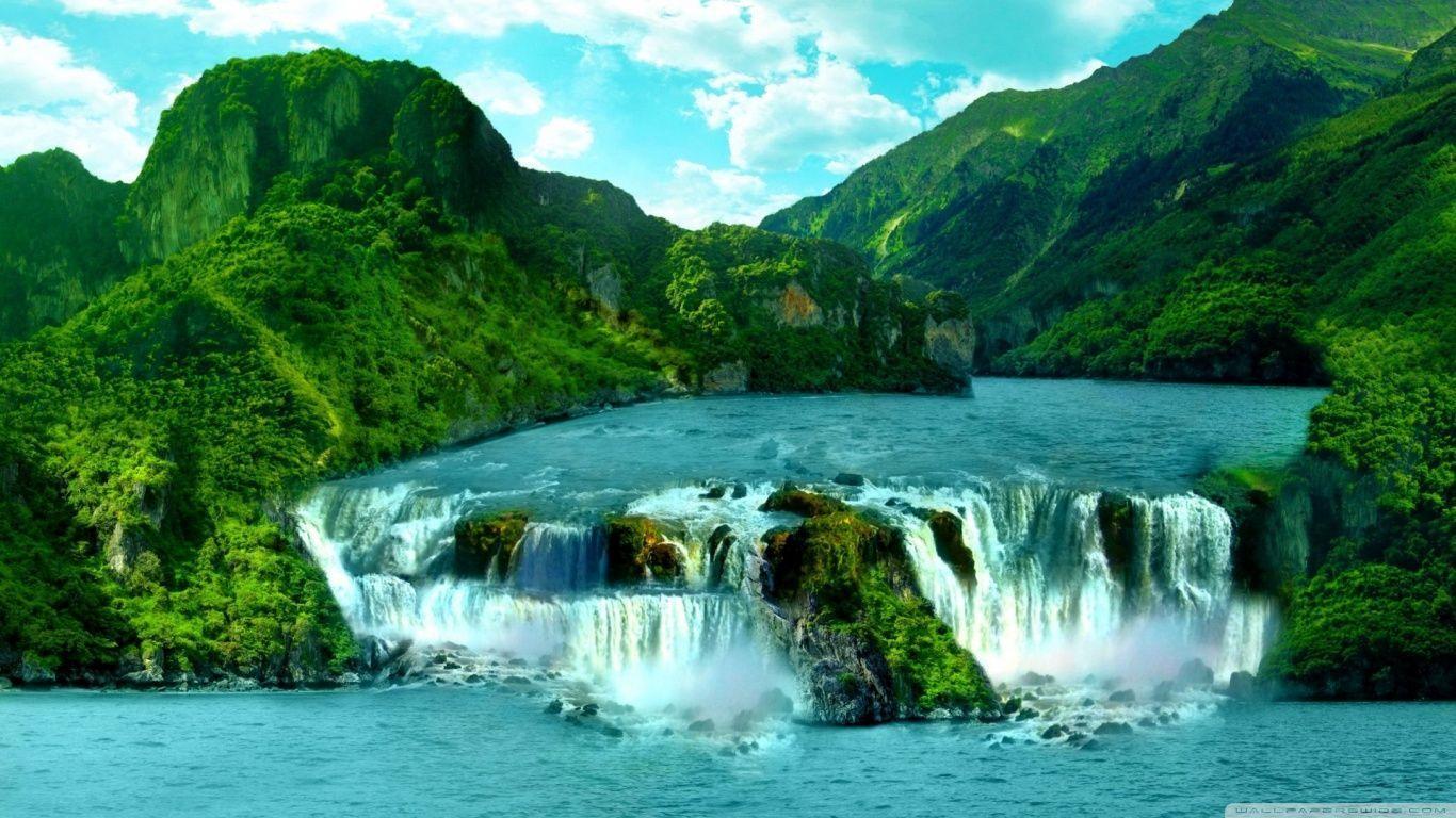 1366x768 Waterfall HD Wallpaper