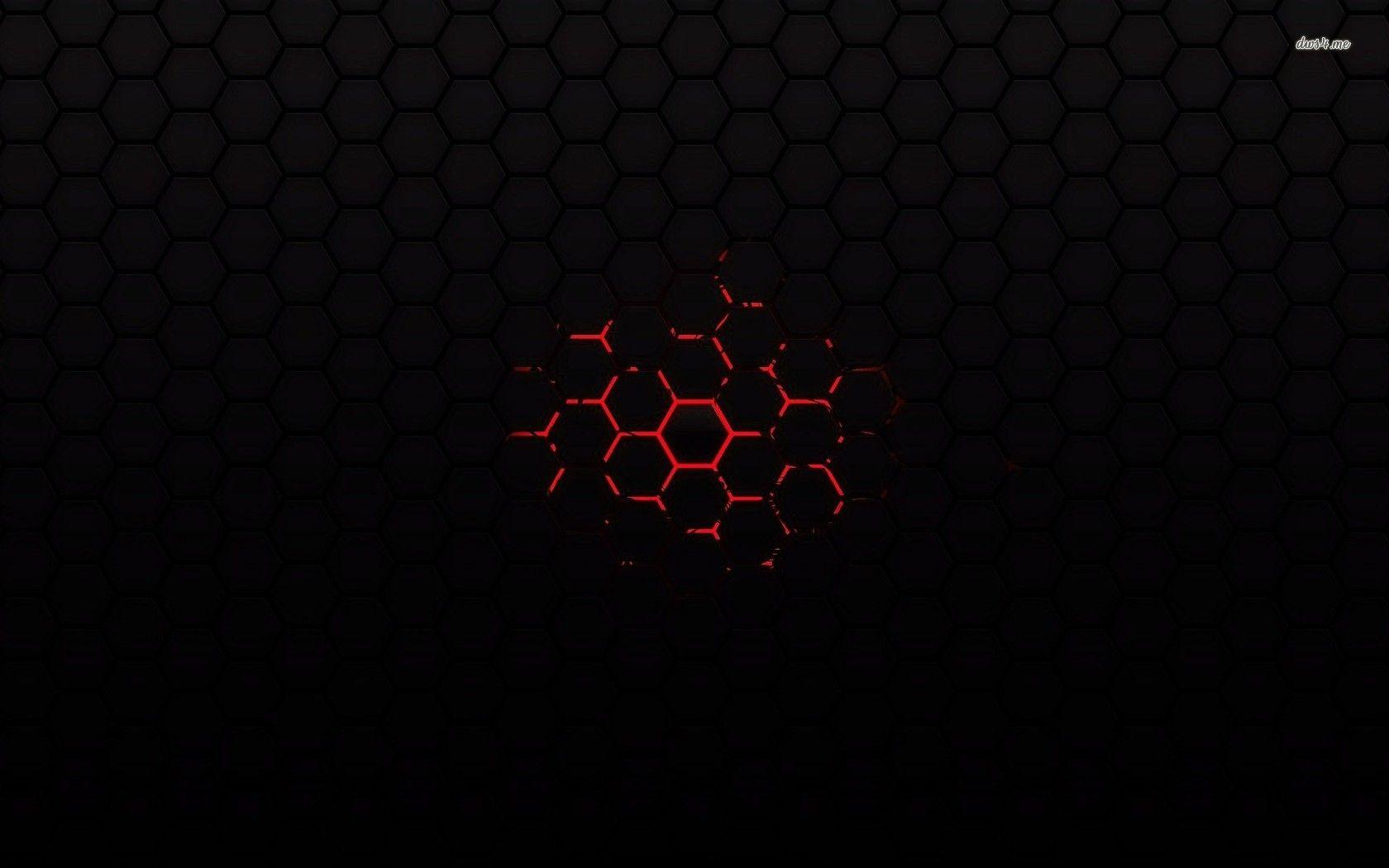 1680x1050 Red on black honeycomb pattern wallpaper wallpaper
