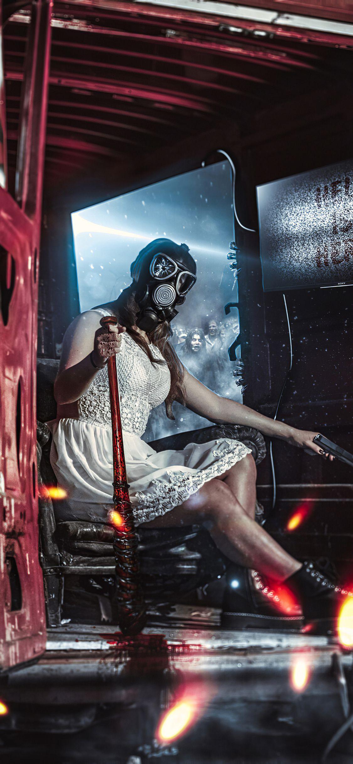 1125x2436 Apocalypse Girl Trouble Maker 4k iPhone XS, iPhone iPhone X HD 4k Wallpaper, Image, Background, Photo and Picture