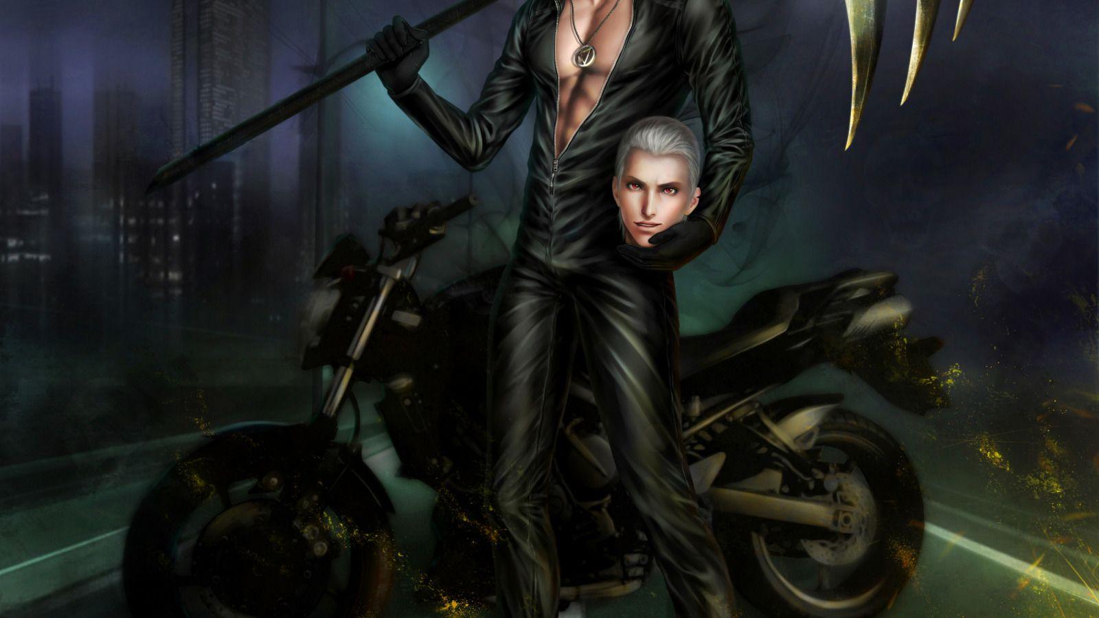1600x900 Download wallpaper motorcycle, naruto, braid, guy, naruto, art, akatsuki, zetsuai hidan, section seinen in resolution 1600x900