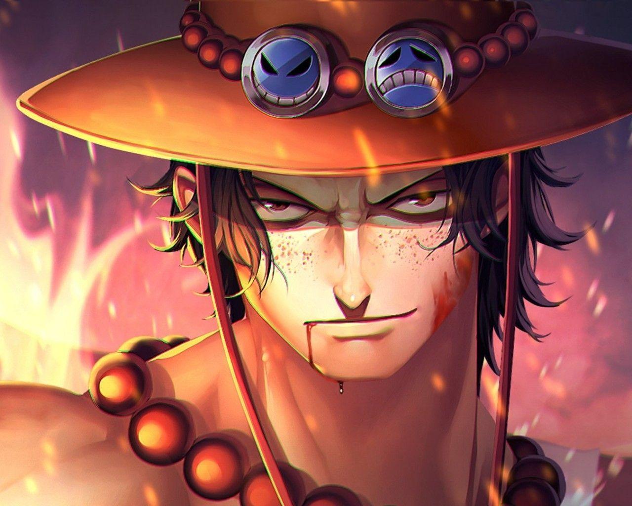 1280x1024 Download 1280x1024 Portgas D. Ace, Hat, Raining, One Piece Wallpaper