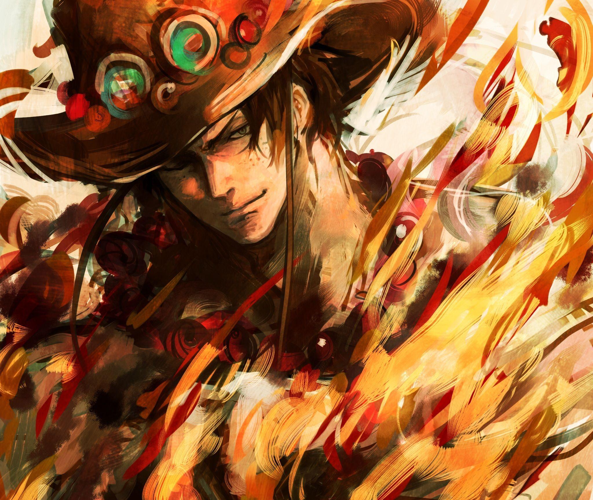 2048x1728 Portgas D. Ace, Anime, One Piece, Art Wallpaper