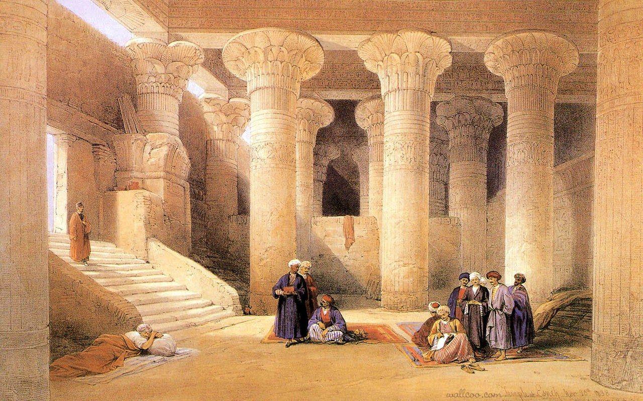 1280x800 David Roberts Paintings : The Ancient Egyptian civilization and Ancient Egyptian architectures 1280x800 NO.20 Desktop Wallpaper