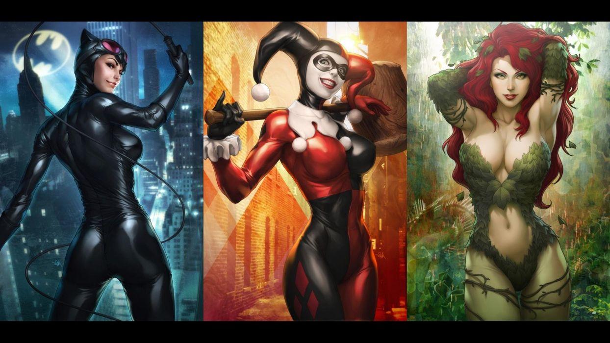 1244x700 GOTHAM CITY SIRENS D C Dc Comics Catwoman Poison Ivy Harley Quinn Superhero Gotham City Sirens Wallpaperx1080