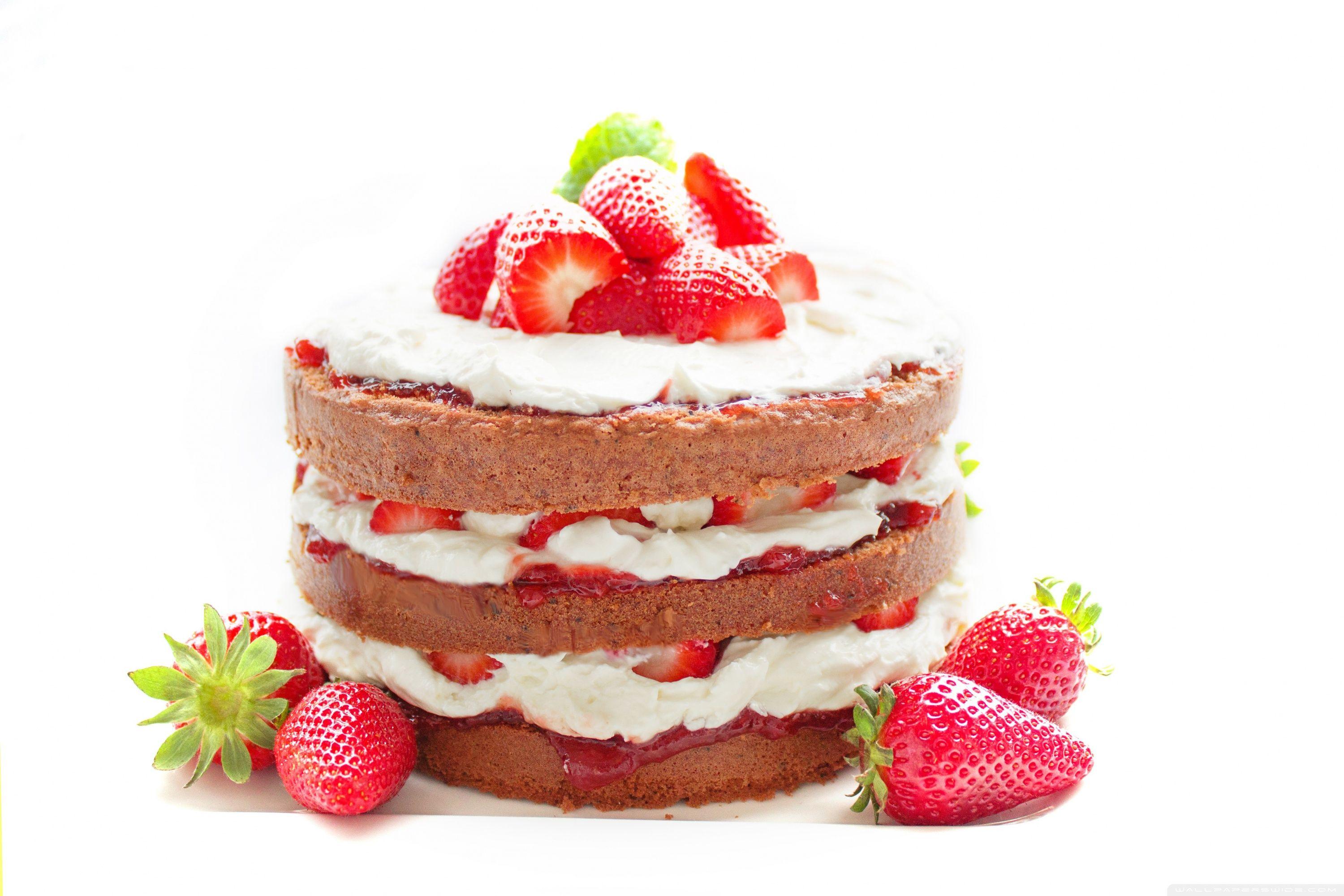 3000x2000 Strawberry Cake Ultra HD Desktop Background Wallpaper for 4K UHD TV : Widescreen & UltraWide Desktop & Laptop : Tablet