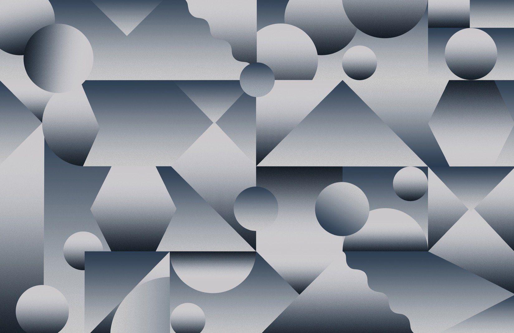 1650x1070 Blue Abstract Shape Gradient Wallpaper Mural