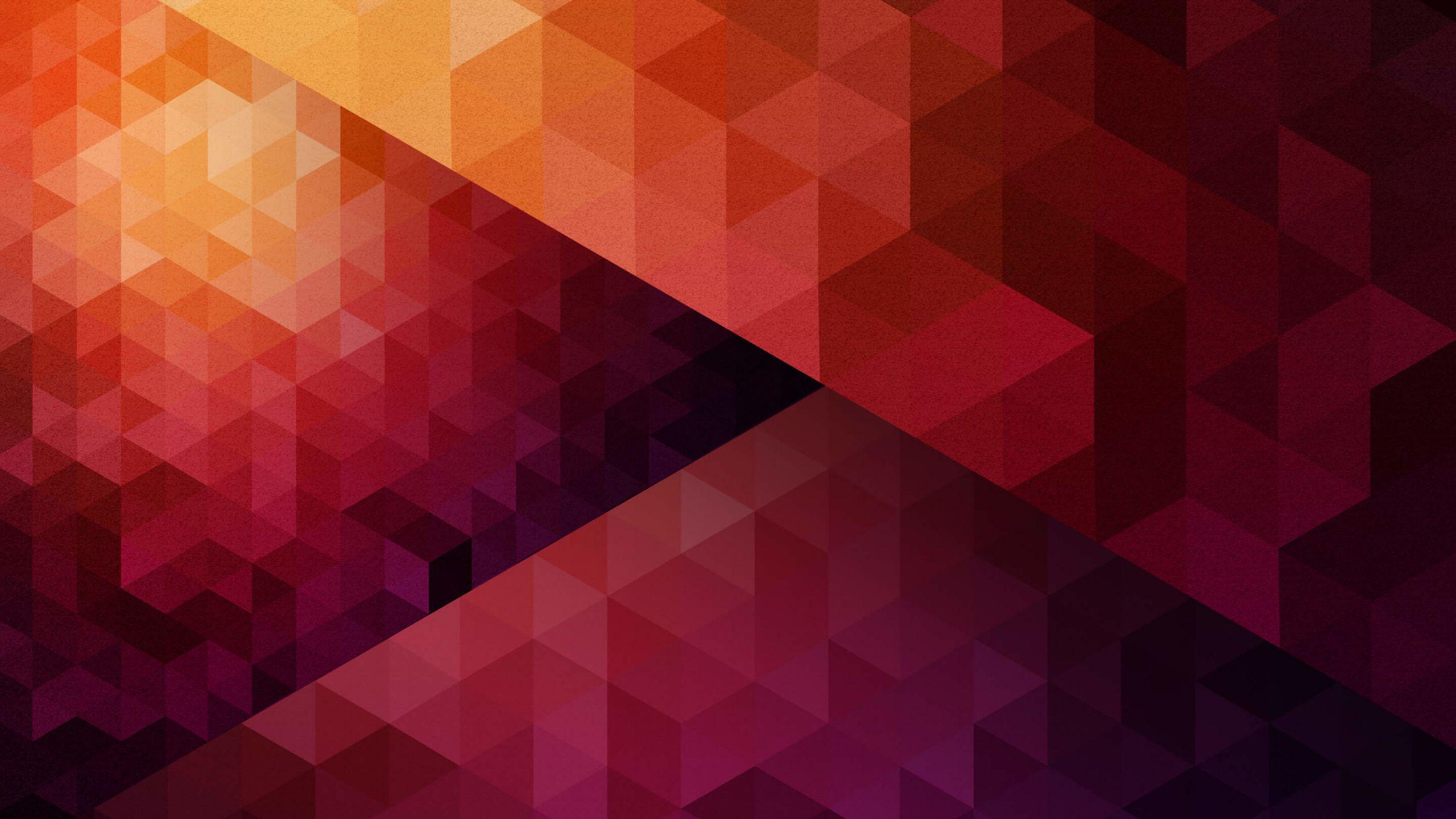 2560x1440 Low Poly, Traingles, Orange Gradient, Geometric, Wallpaper