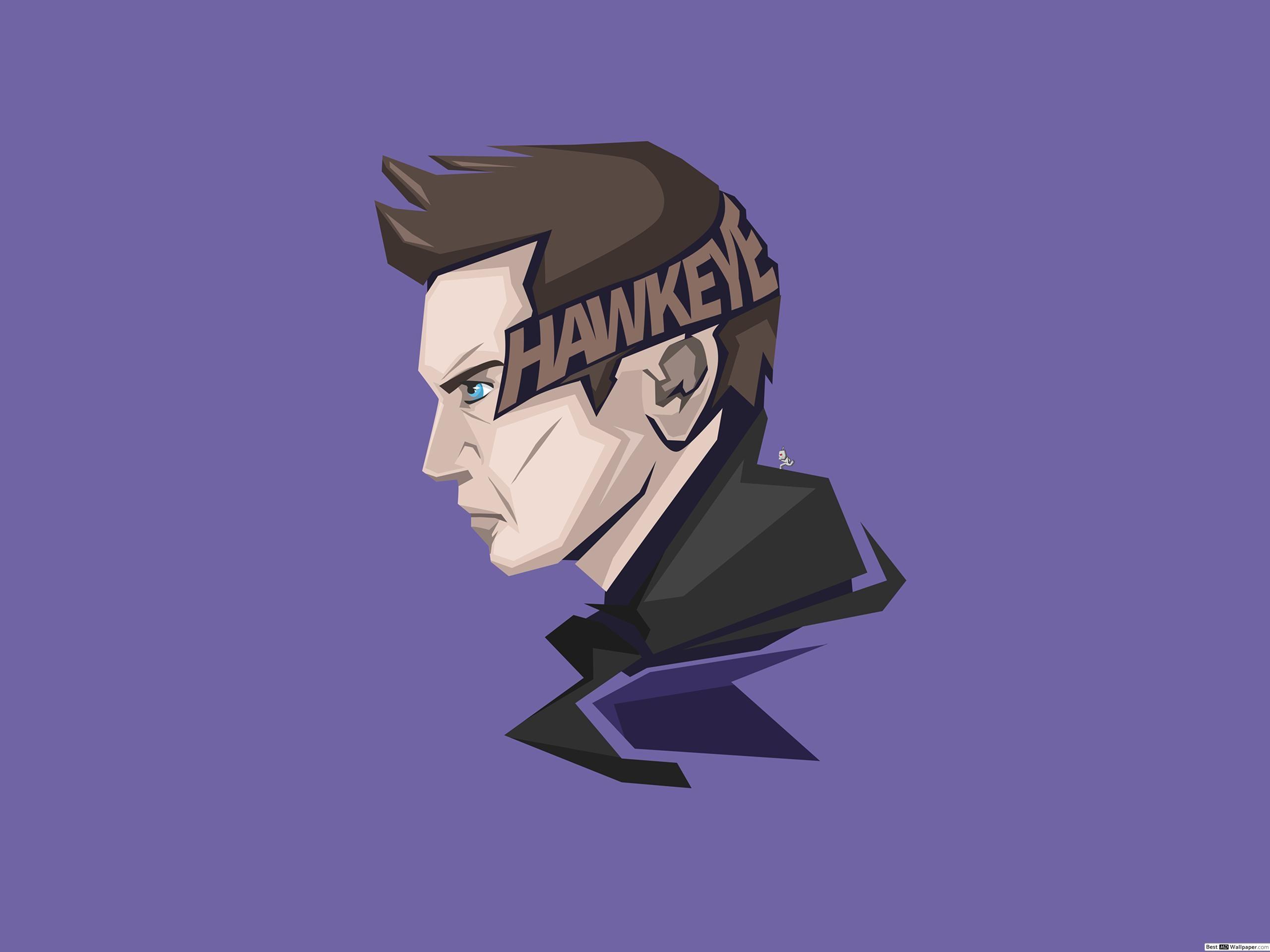 2560x1920 Marvel Superhero Hawkeye Minimalist in Purple Wallpaper HD wallpaper download