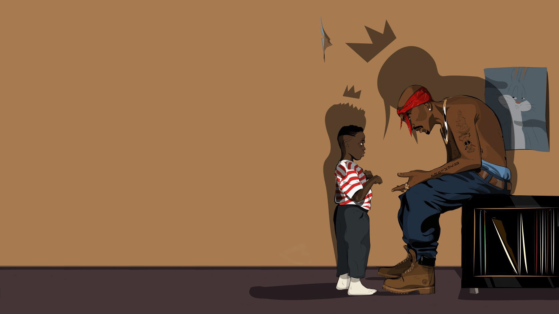 1920x1080 Cartoon Wallpaper Tupac Shakur