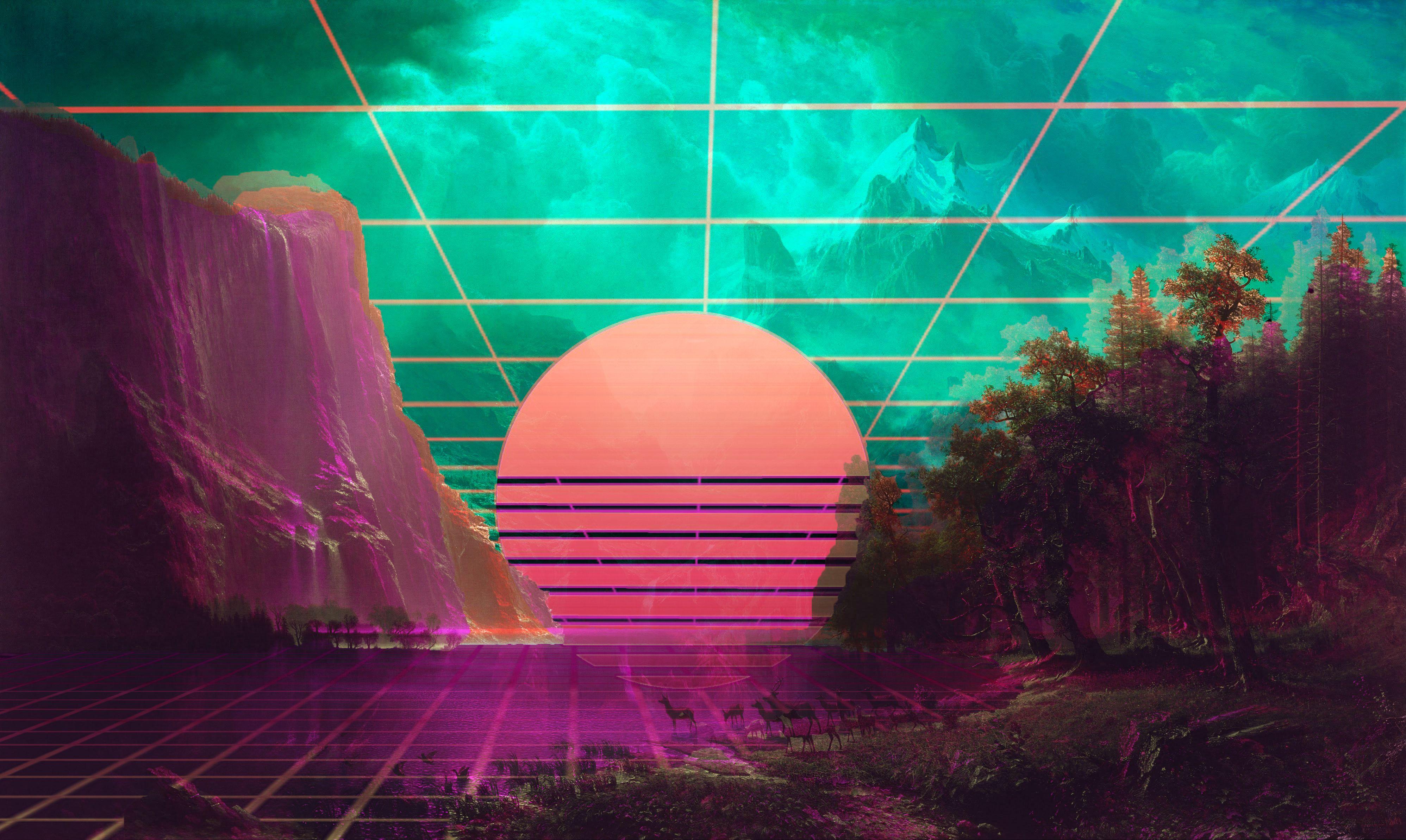 3993x2387 Vaporwave 4k Wallpaper