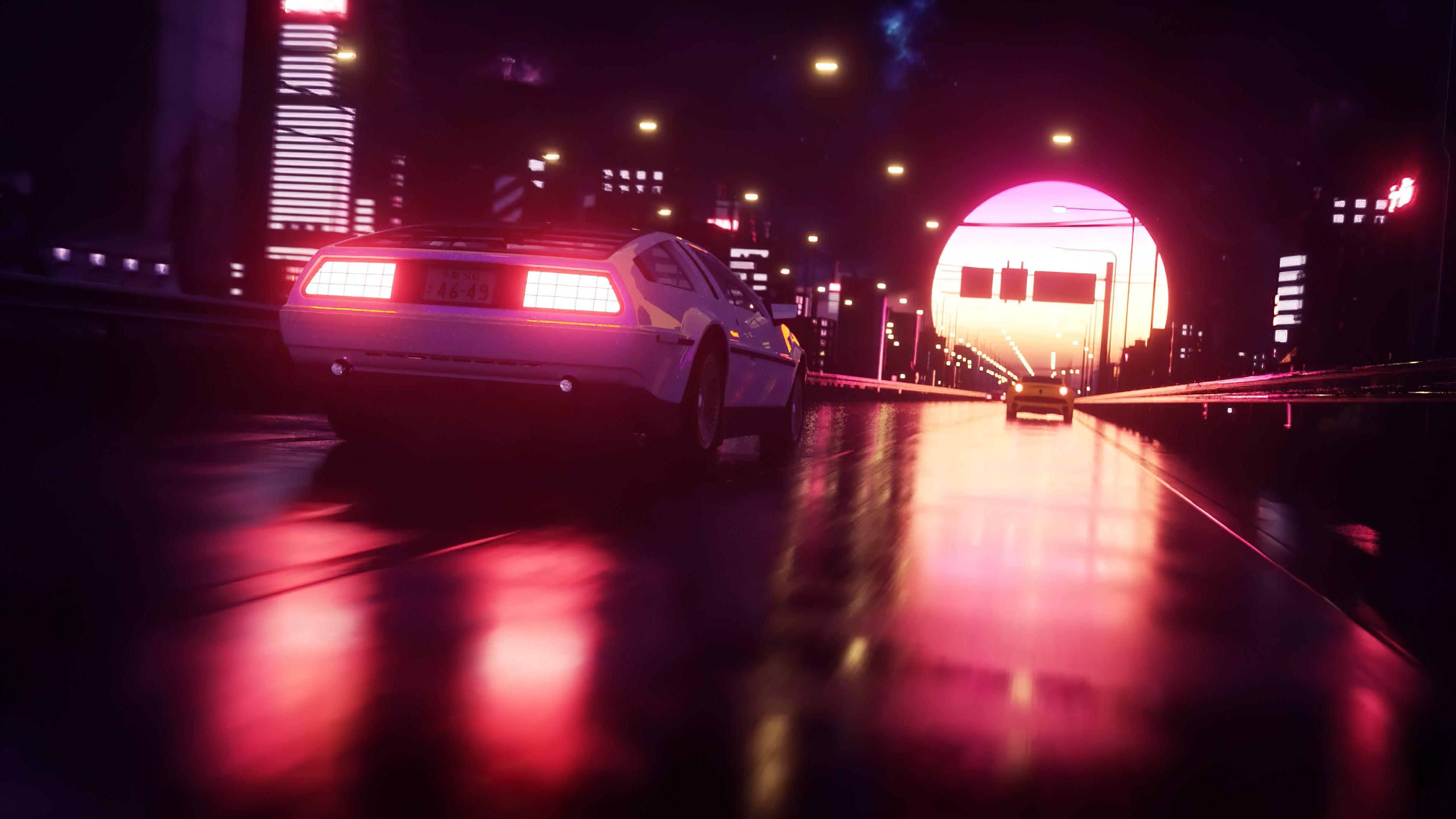 3840x2160 Road Car Vaporwave Laptop Full HD 1080P HD 4k Wallpaper, Image, Background, Photo and Picture