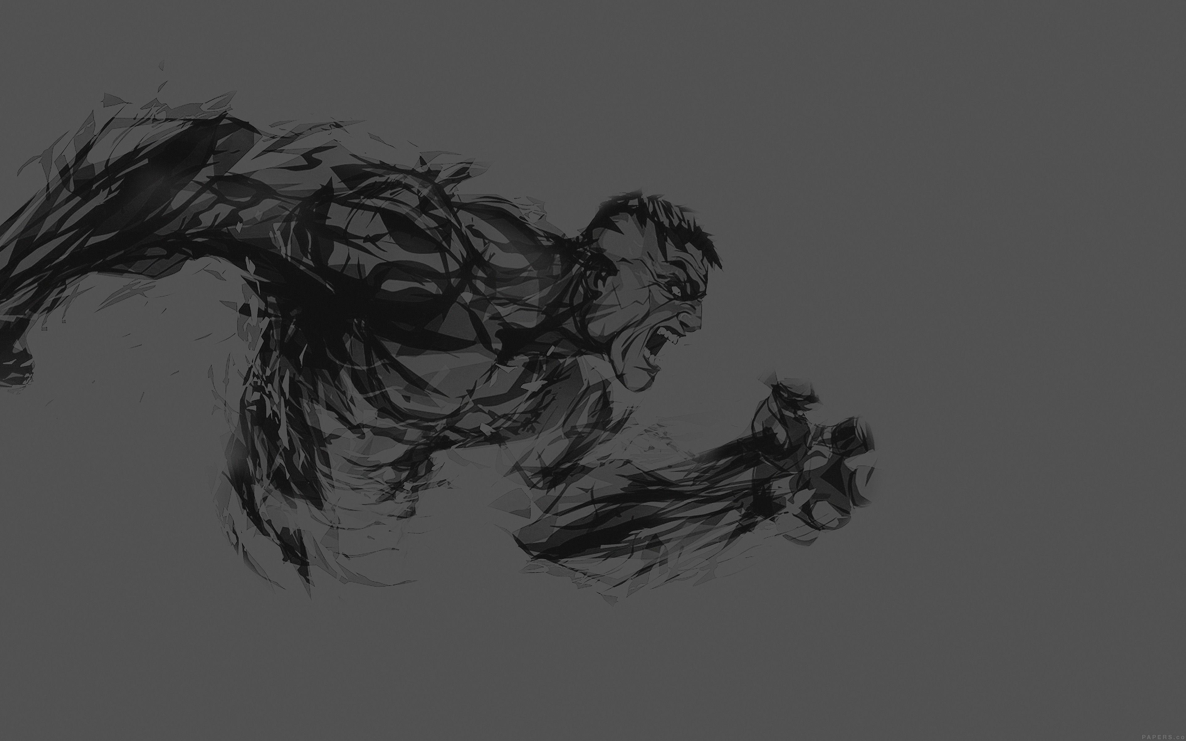 3840x2400 Hulk Illust Anger Dark Minimal Hero Art