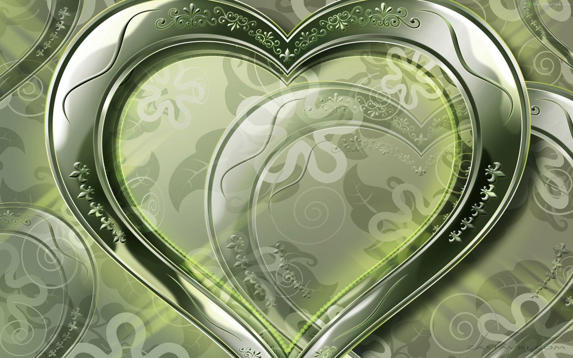 1920x1200 Wallpaper Crystal green love heart 1920x1200 HD Picture, Image