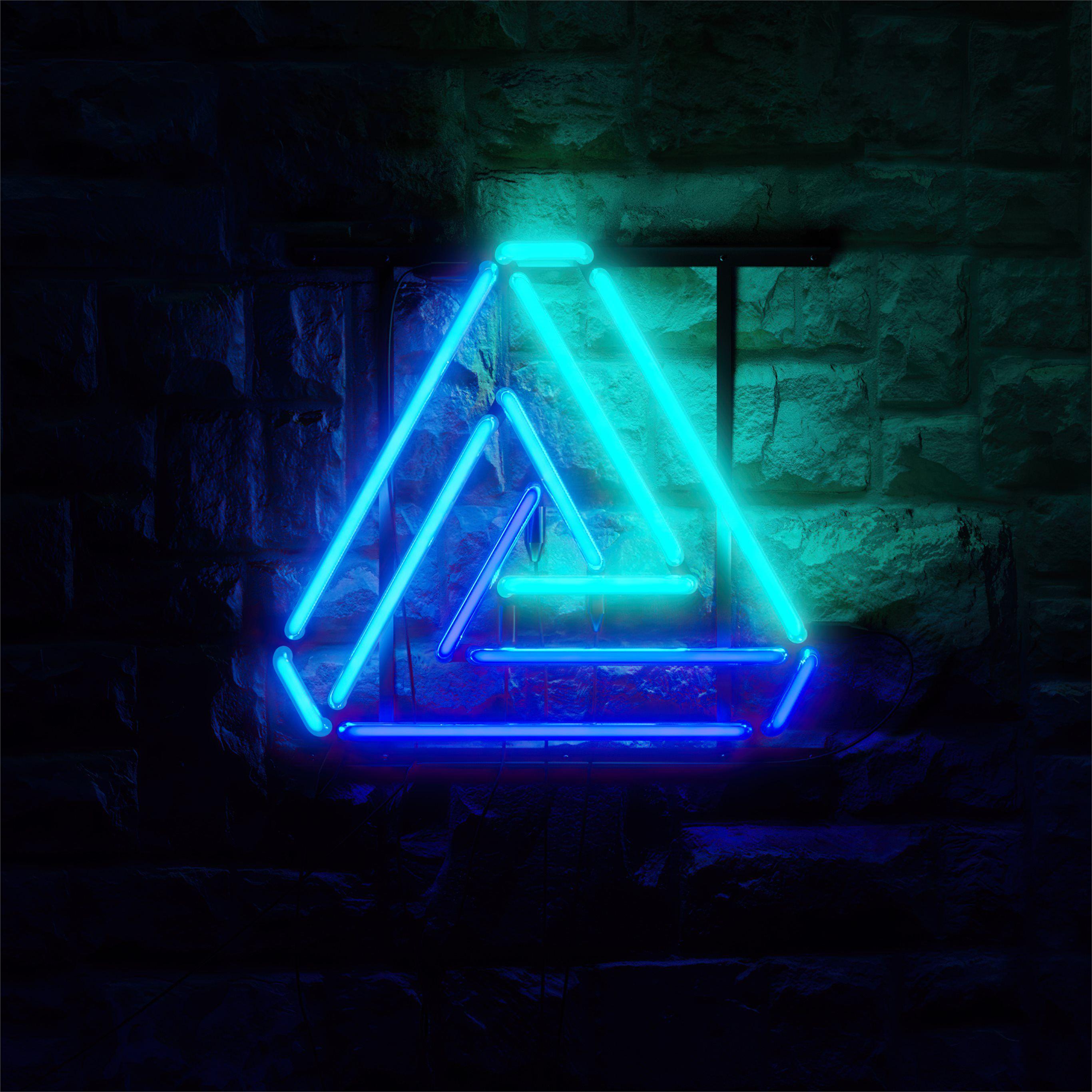 2732x2732 triangle neon glowing 4k iPad Wallpaper Free Download