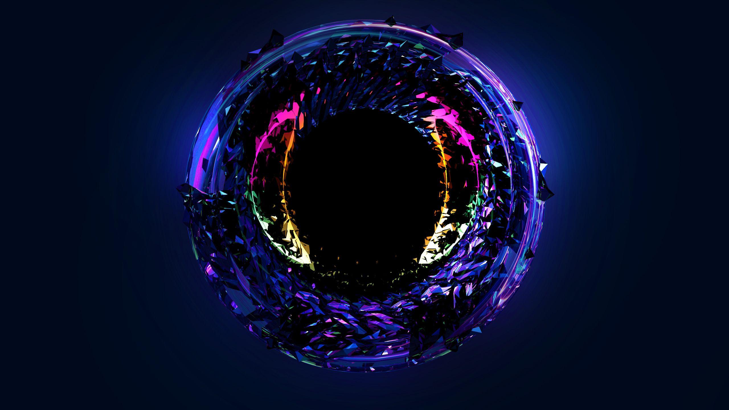 2560x1440 Neon Glowing Fractal Wallpaper, HD Abstract 4K Wallpaper, Image, Photo and Background