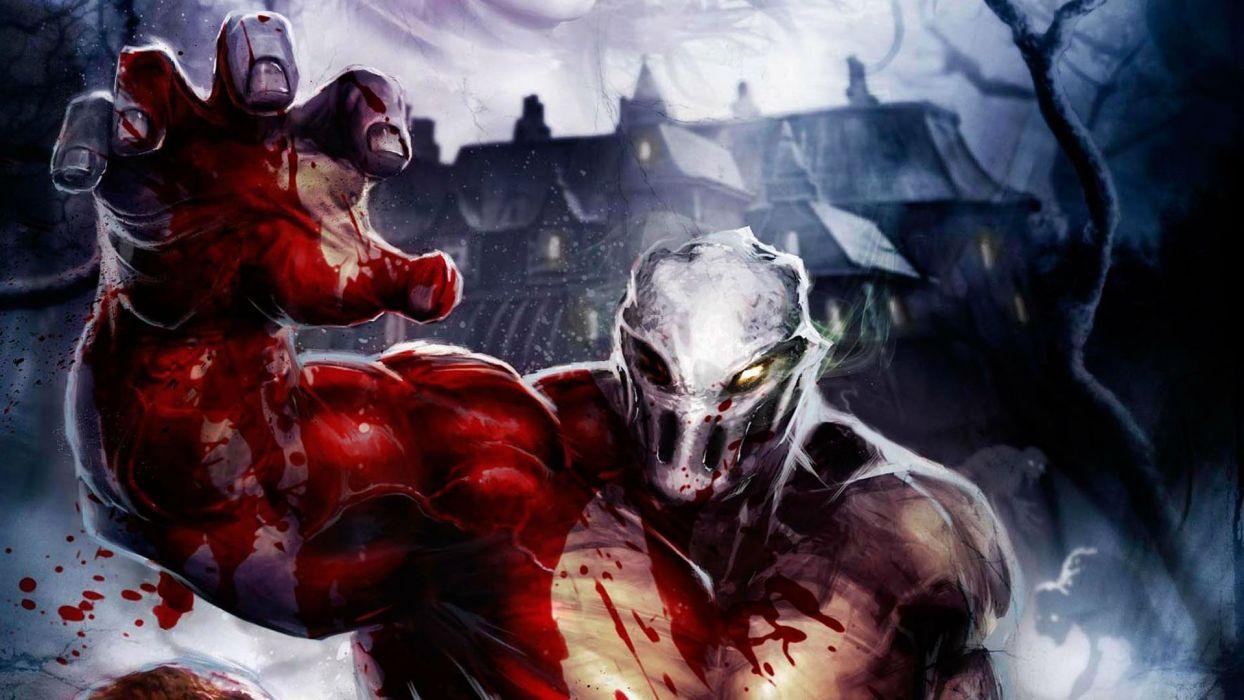 1244x700 SPLATTERHOUSE horror slasher fighting fantasy arcade dark wallpaperx1080