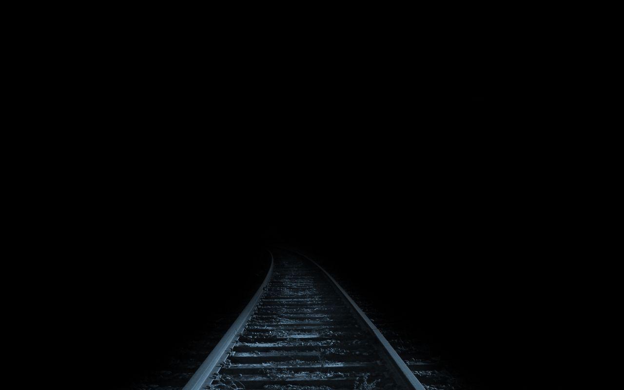 1280x800 Wallpaper a day: train track into darkness creepy wallpaper