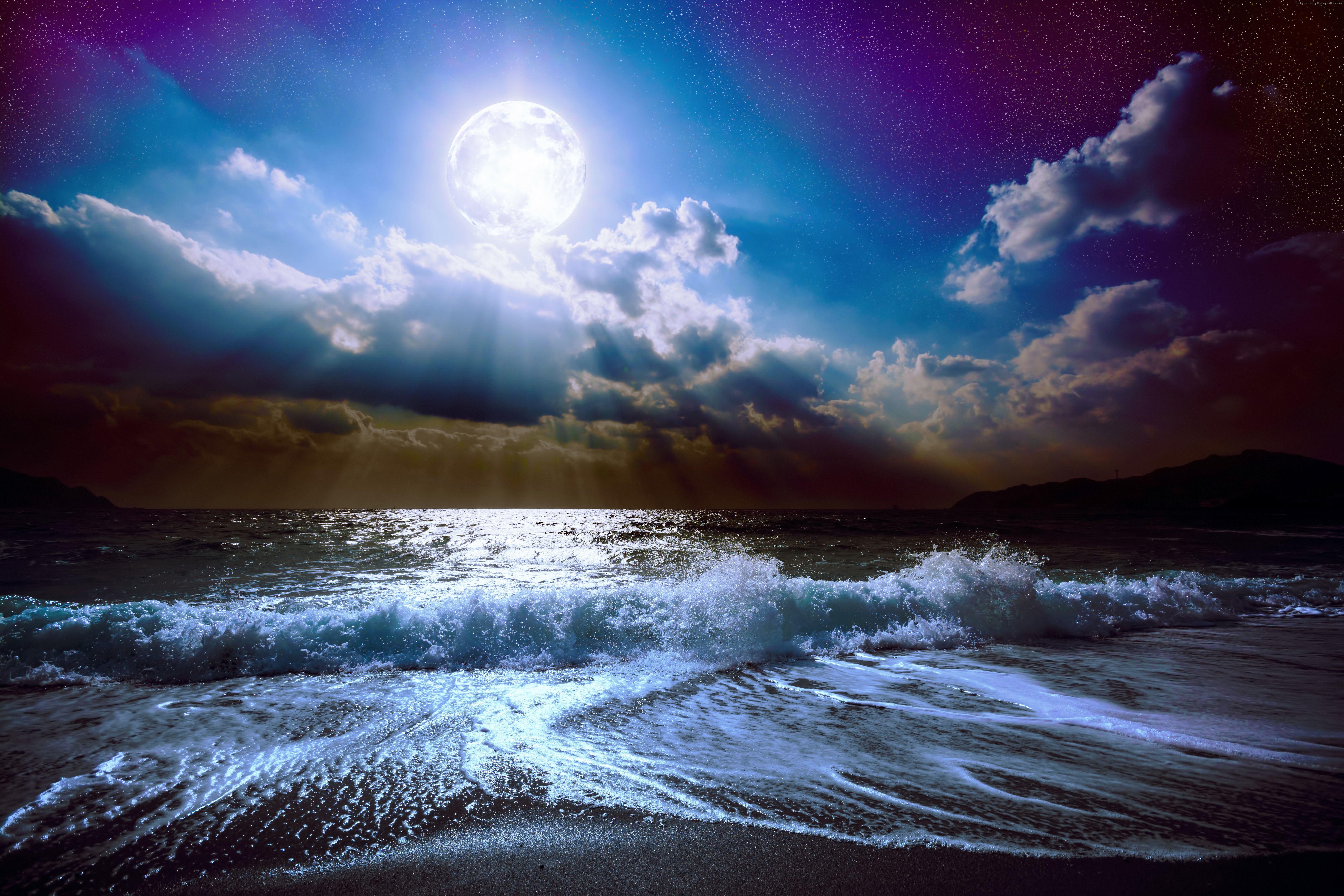 7000x4667 #sky, k, #Sea, #moon, k wallpaper, #clouds, k HD Wallpaper