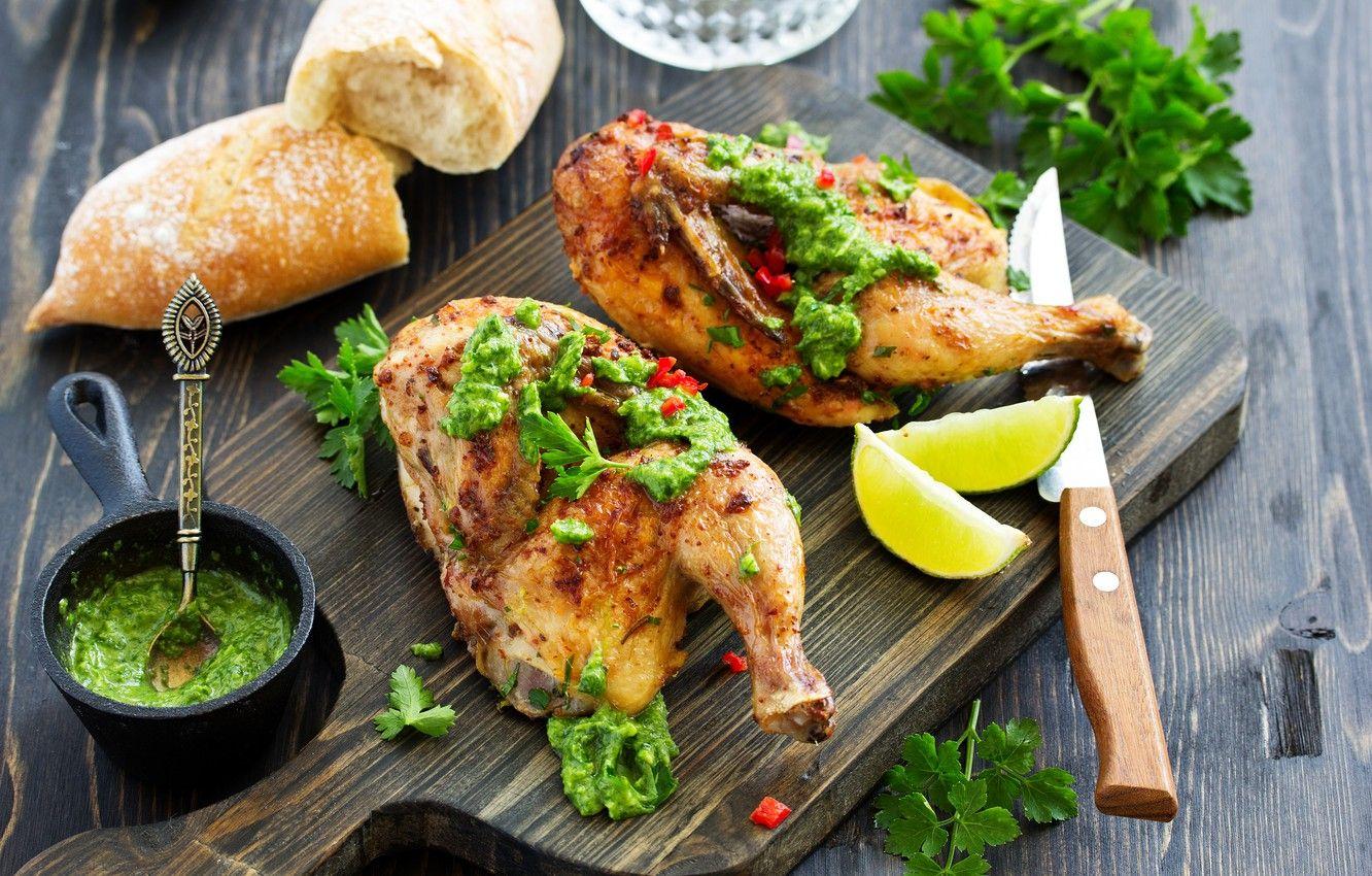 1332x850 Wallpaper lemon, food, chicken, bread, meat, sauce, spices, grill, cutting Board, chicken image for desktop, section еда